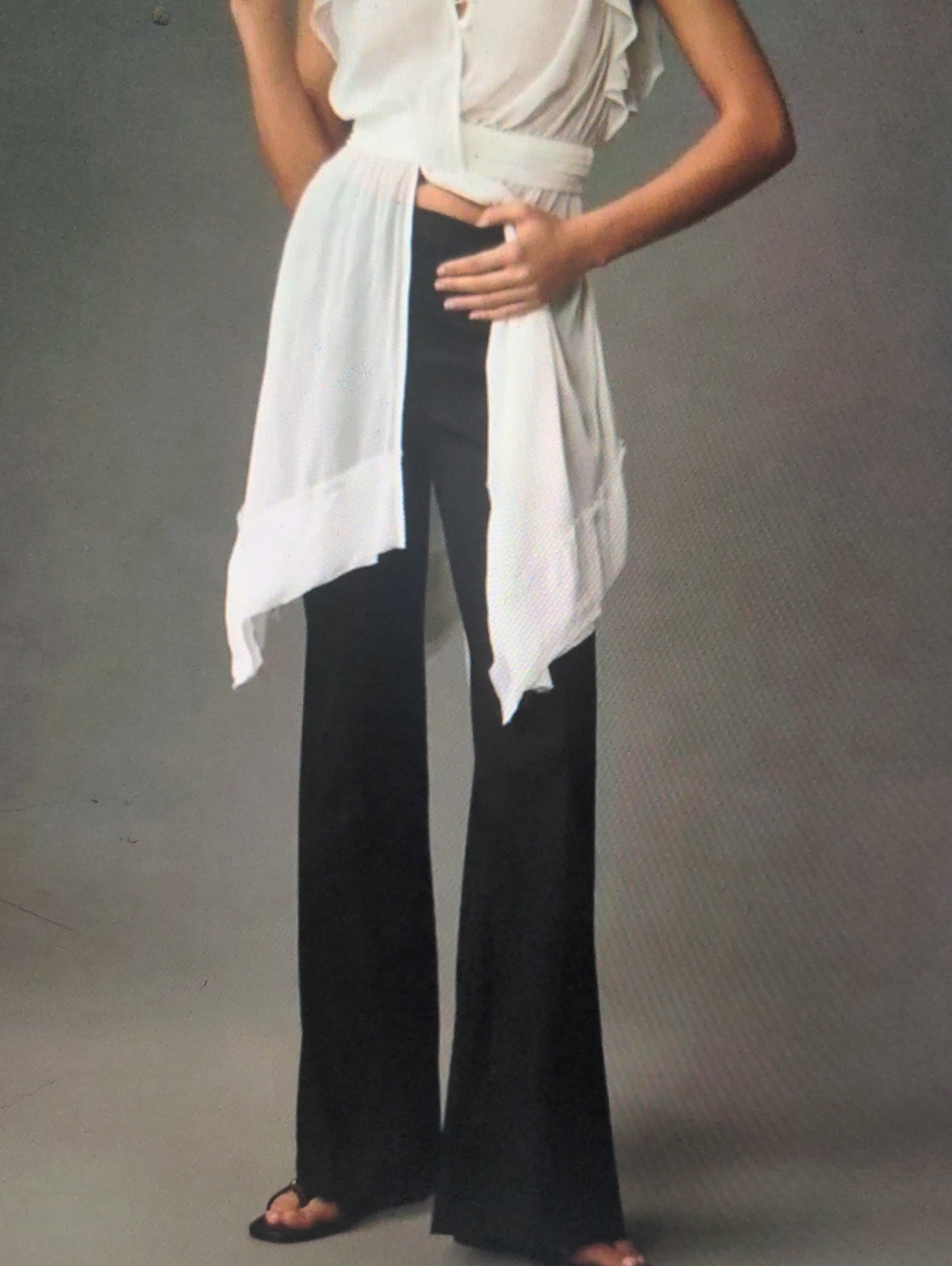 ANTHROPOLOGIE Black Linen Blend Flared Pants - Picture 1 of 11